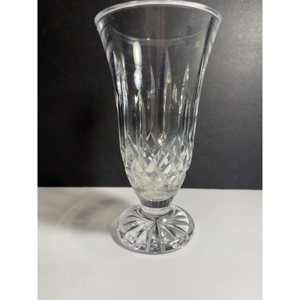 Vintage Waterford Lismore Crystal 7" Footed Vase Small Bud Vase Ireland Signed